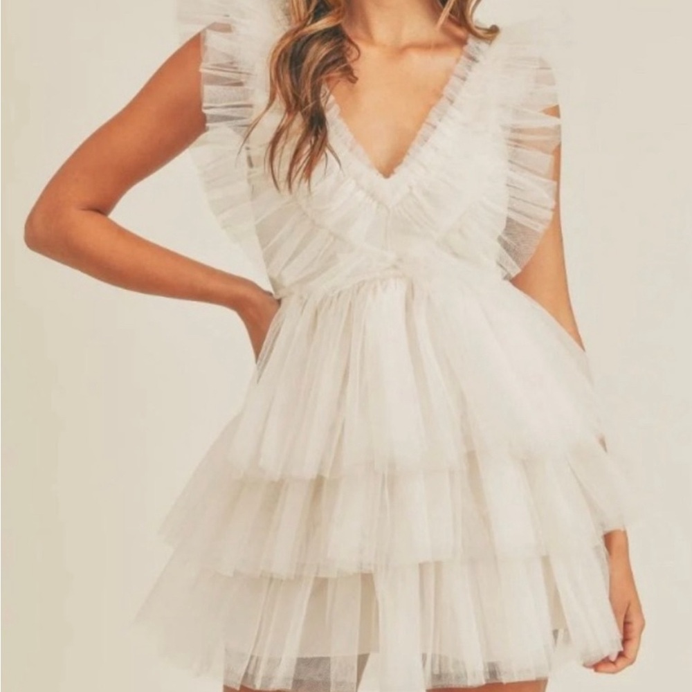 NWOT women’s tulle ruffle dress